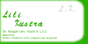 lili kustra business card